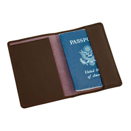 DACASSO Chocolate Brown Leather Passport Holder AG-3442